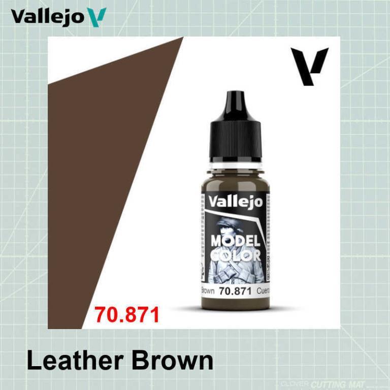 Vallejo Model Color Acrylfarbe – 70871 Leather Brown, 17 Ml, Wasserfest & Hochpigmentiert