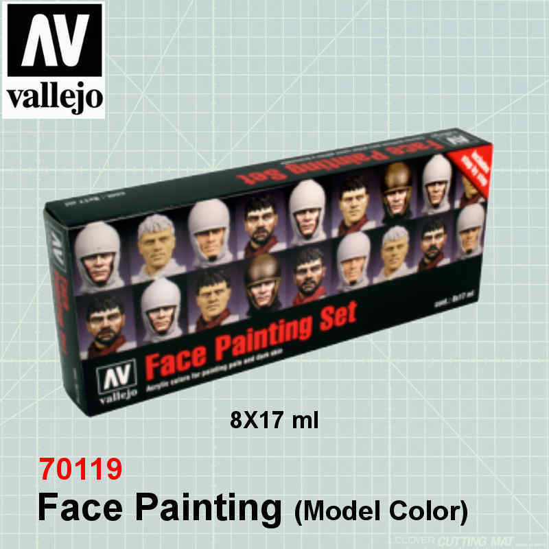 Vallejo Face/Skin Colors Paint Set, 8-Colors, 17l